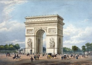 O Arco do Triunfo e a Place de l&39;Etoile, ilustração de "Passeios em Paris e seus arredores", c.1840